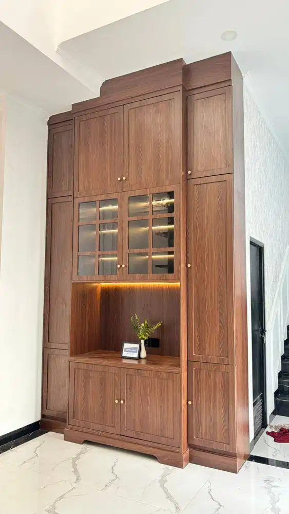 Buffet motif kayu custom full plafon