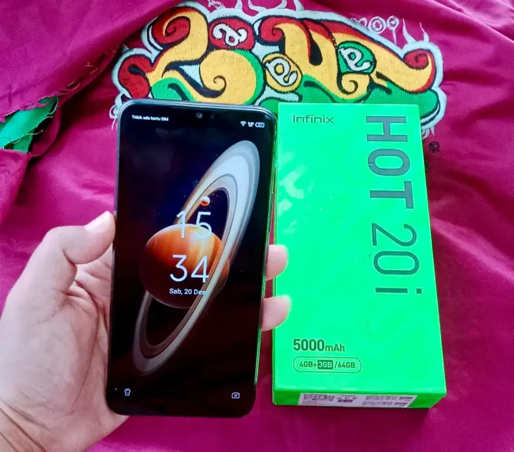 Infinix hot 20i ram 4+3/64 Fullset Ori Nomines