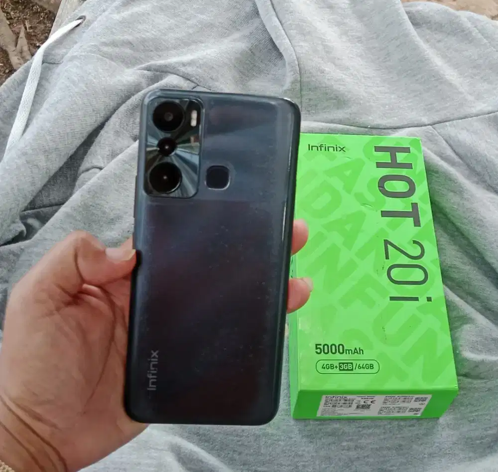 Infinix hot 20i ram 4+3/64 Fullset ori nomines.