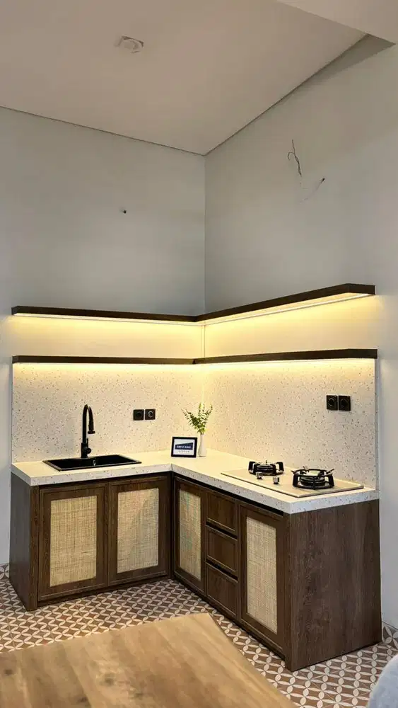 Kitchen set kombinasi rotan sidoarjo surabaya