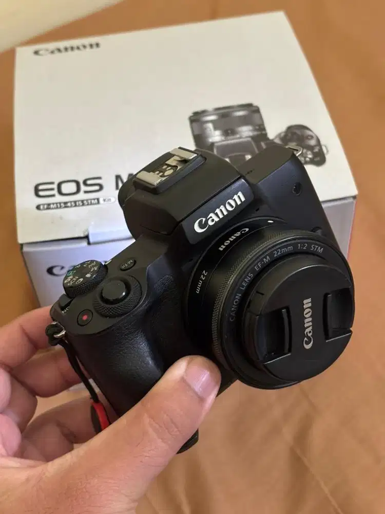 Canon M50 + Lensa Fix 22mm, Fullset, Full Acc, Murah