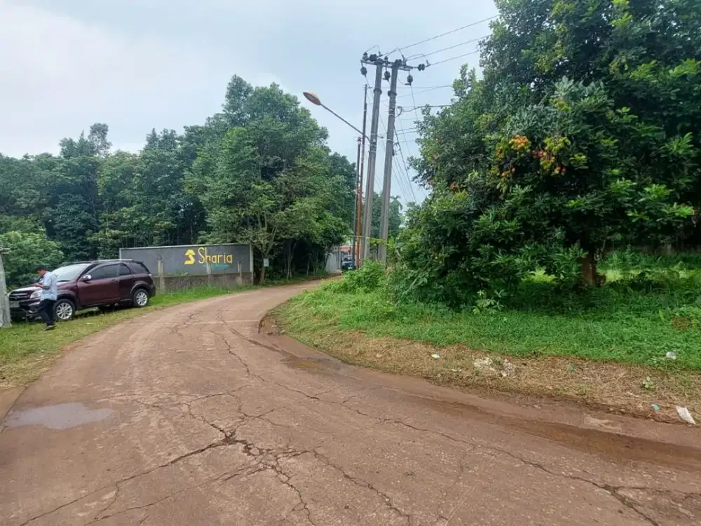 BEBAS BANJIR! Tanah SHM Pinggir Jalan Dekat Tol Burangkeng