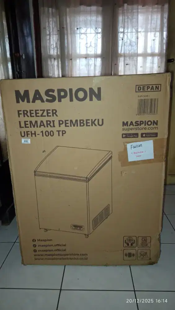 MASPION FREEZER ( LEMARI PEMBEKU ) masih baru dan belum dibuka