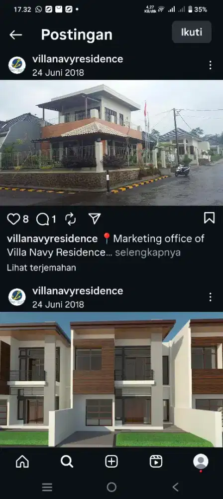 Tanah villa navy residence