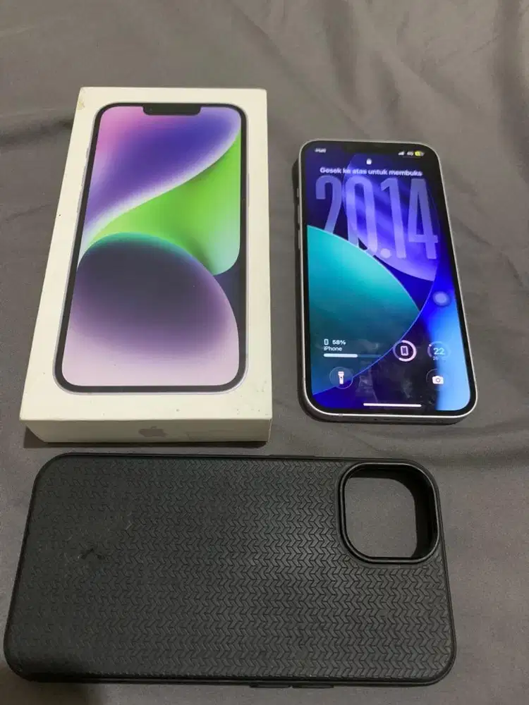 Iphone 14 128gb purple all operator 5G fullset ZP/A SINGAPORE BEACUKAI