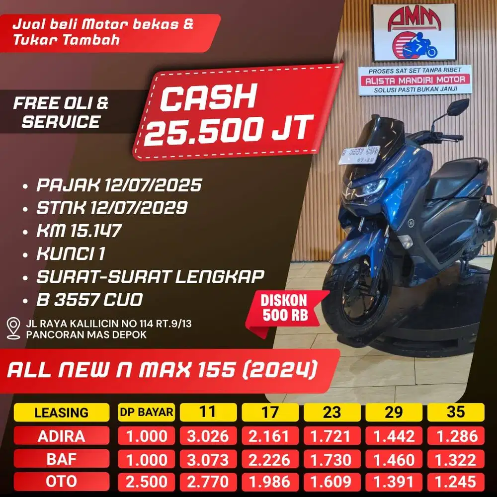 ALL NEW N MAX 155 2024 DP 1 JUTA CC 0% KREDIVO TOKPED SPAYLATER GOPAY