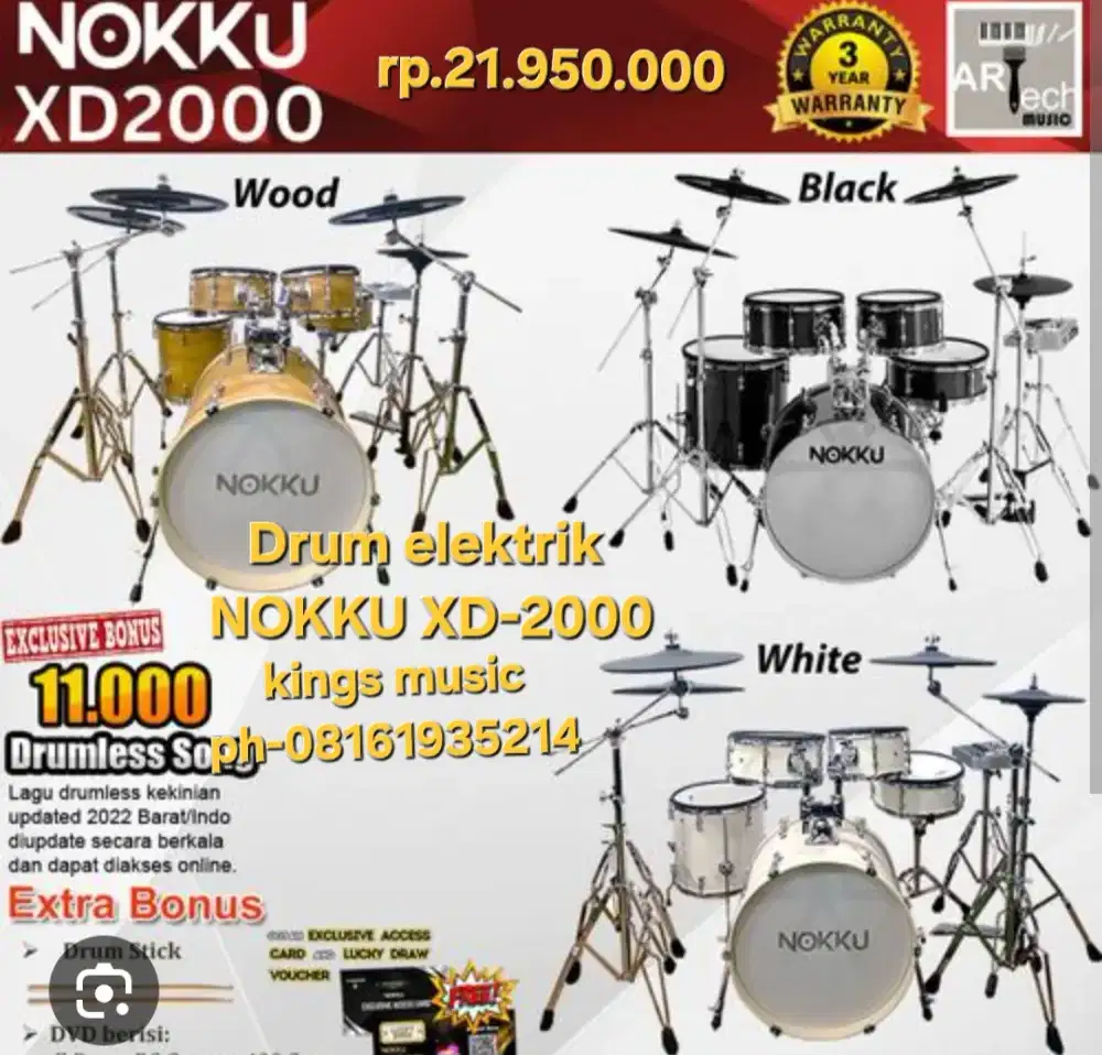 Drum elektrik new nokku xd 2000 garansi resmi.hub king musik