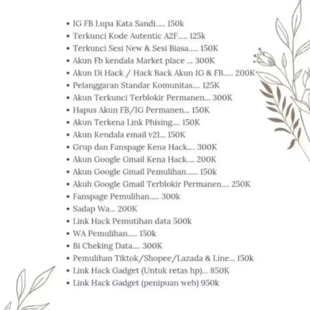 Jasa recovery pemulihan akun sadap wa pelacakan