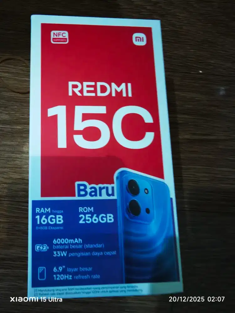 Redmi 15C NFC 16/256 Black belum dipake
