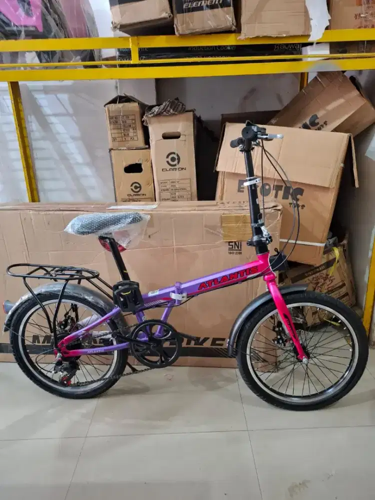 Sepeda Lipat 20 Inch ATLANTIS ( MEMILIKI GIGI 7 SPEED DAN REM CAKRAM )