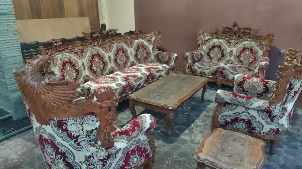 Kursi jati asli 3211 plus meja 3