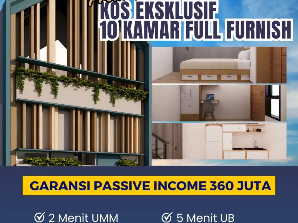 Kos 10 Kamar Siap Bangun Full Furnish Garansi Passive Income