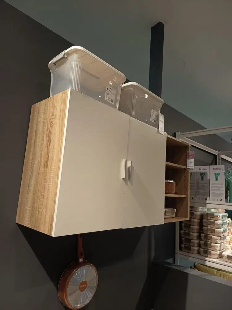 Thyme wall Kabinet Dinding Dapur - Putih/cokelat Oak