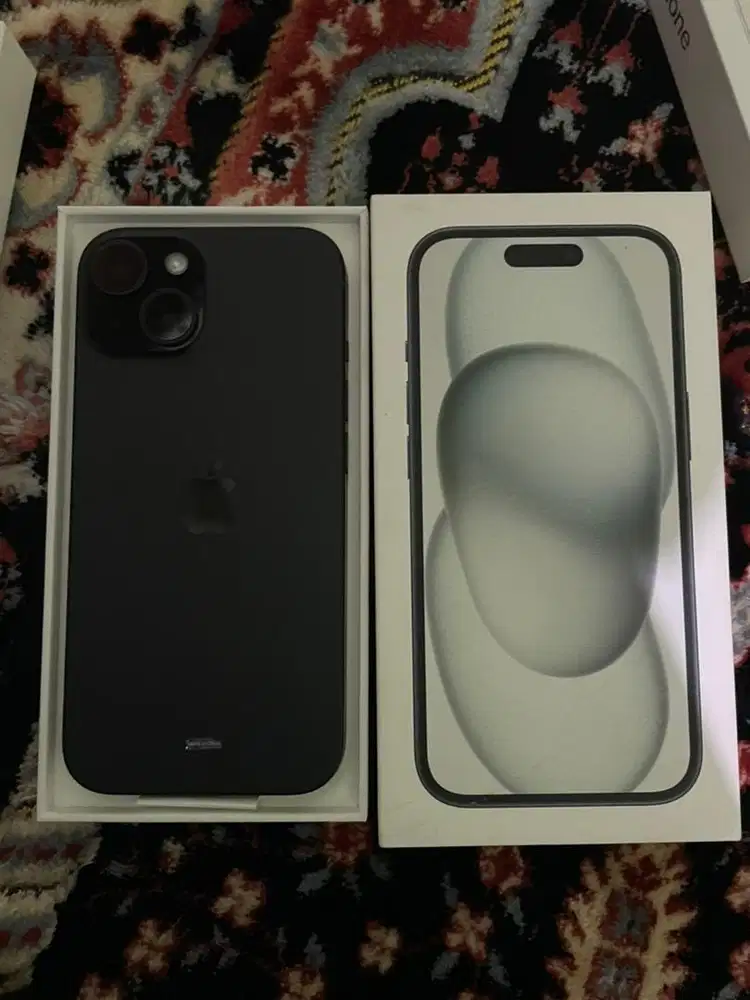 Jual iPhone 15 Black 256GB iBox baru buka segel belum aktif