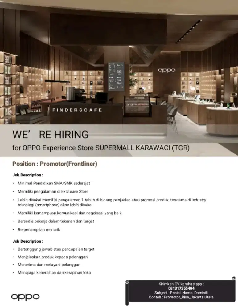 LOWONGAN KERJA BERPENGALAMAN.