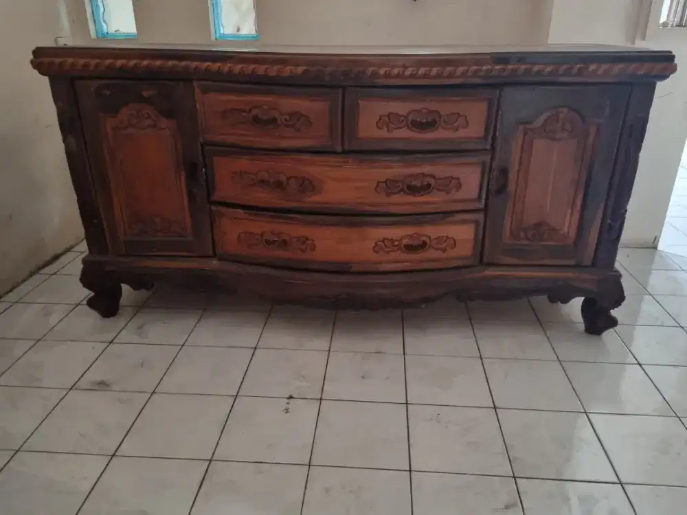 buffet lemari kayu jati