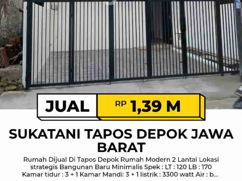 Rumah Modetn Di Tapos Depok