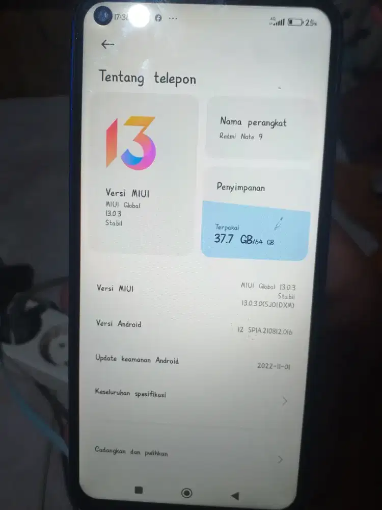 HP Redmi note 9 Ram 4/64