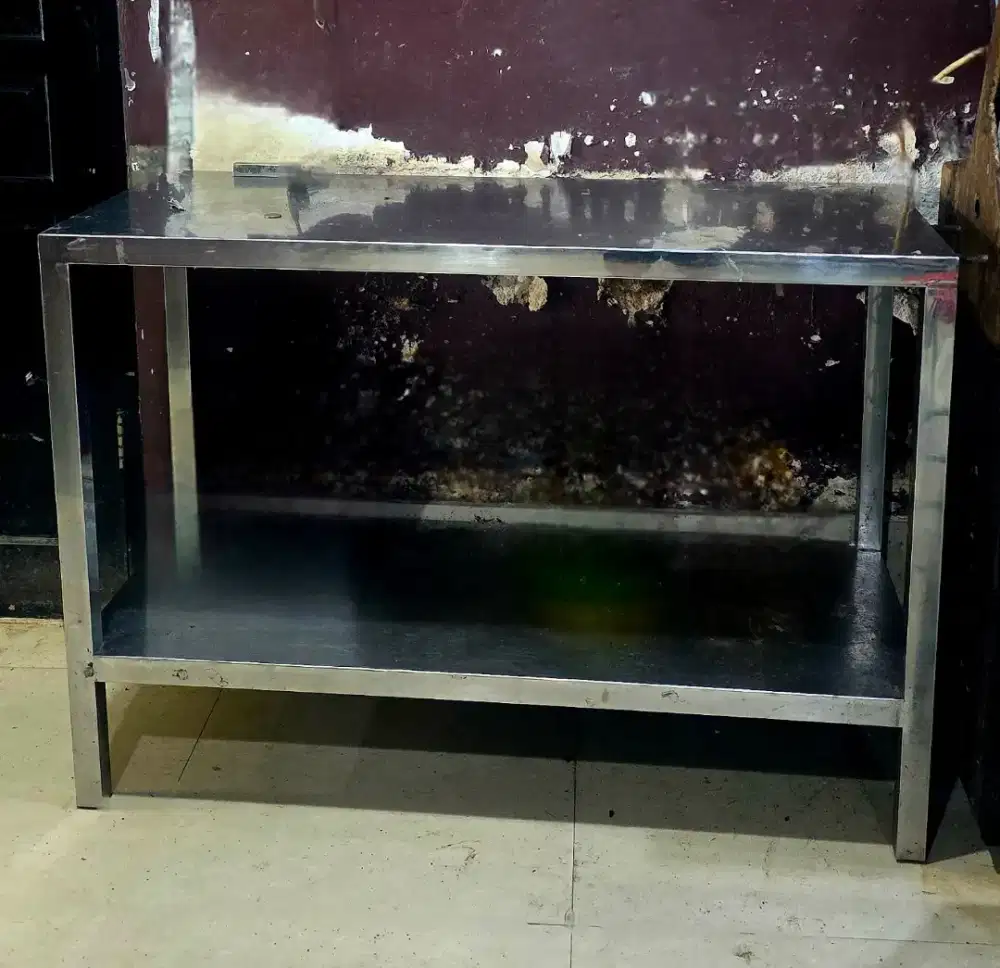 MEJA STAINLESS 2 TINGKAT MURAH