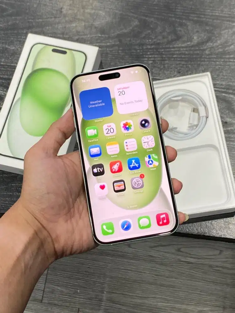IPHONE 15 PLUS 256GB GREEN EX IBOX MULUS ORIGINAL ADA MINUS