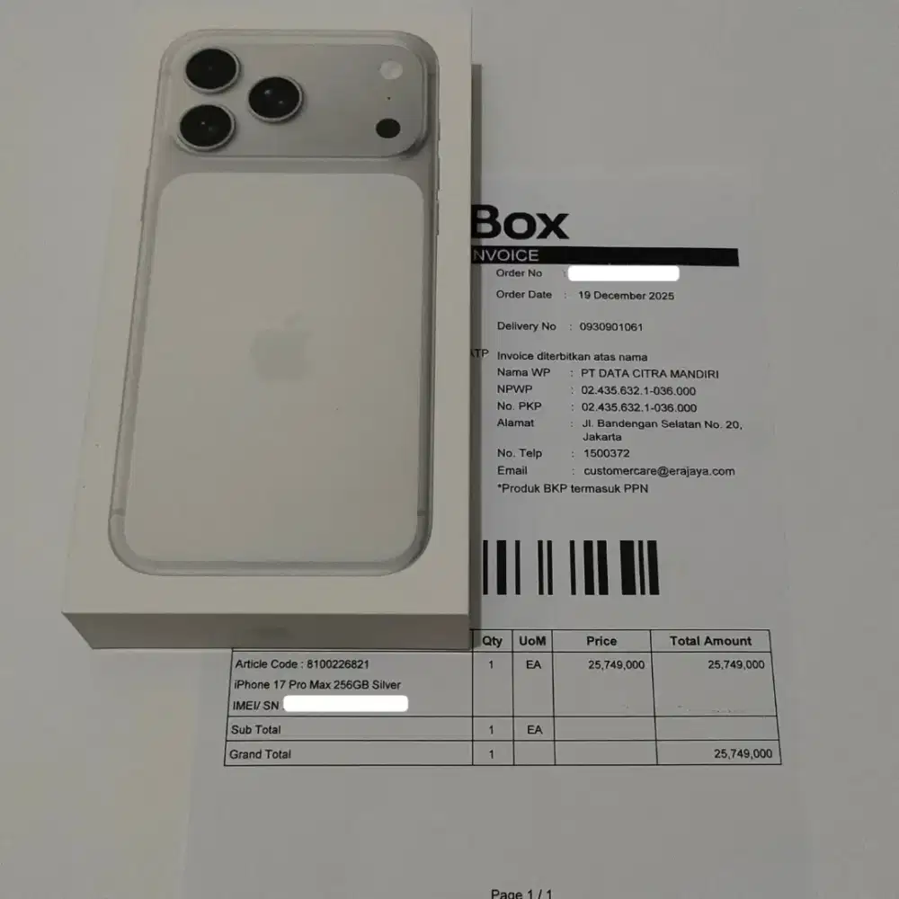 WTS iPHONE 17 PRO MAX 256GB SILVER BNIB SEGEL GARANSI RESMI iBOX