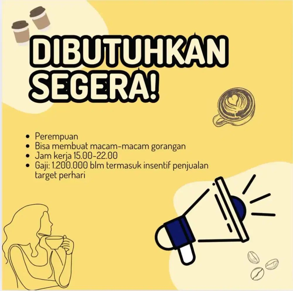 Loker karyawan jaga stand makanan