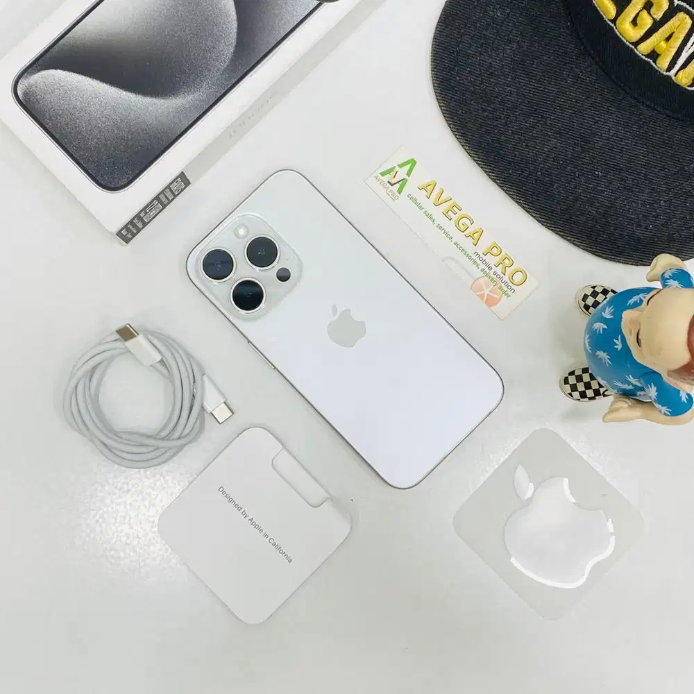 Second iPhone 15 pro 128 gb space white titanium garansi ibox