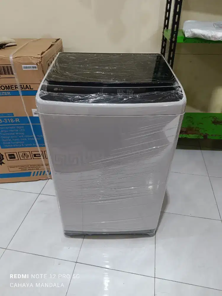 Lg mesin cuci top loading inverter 9 kg like new 95%