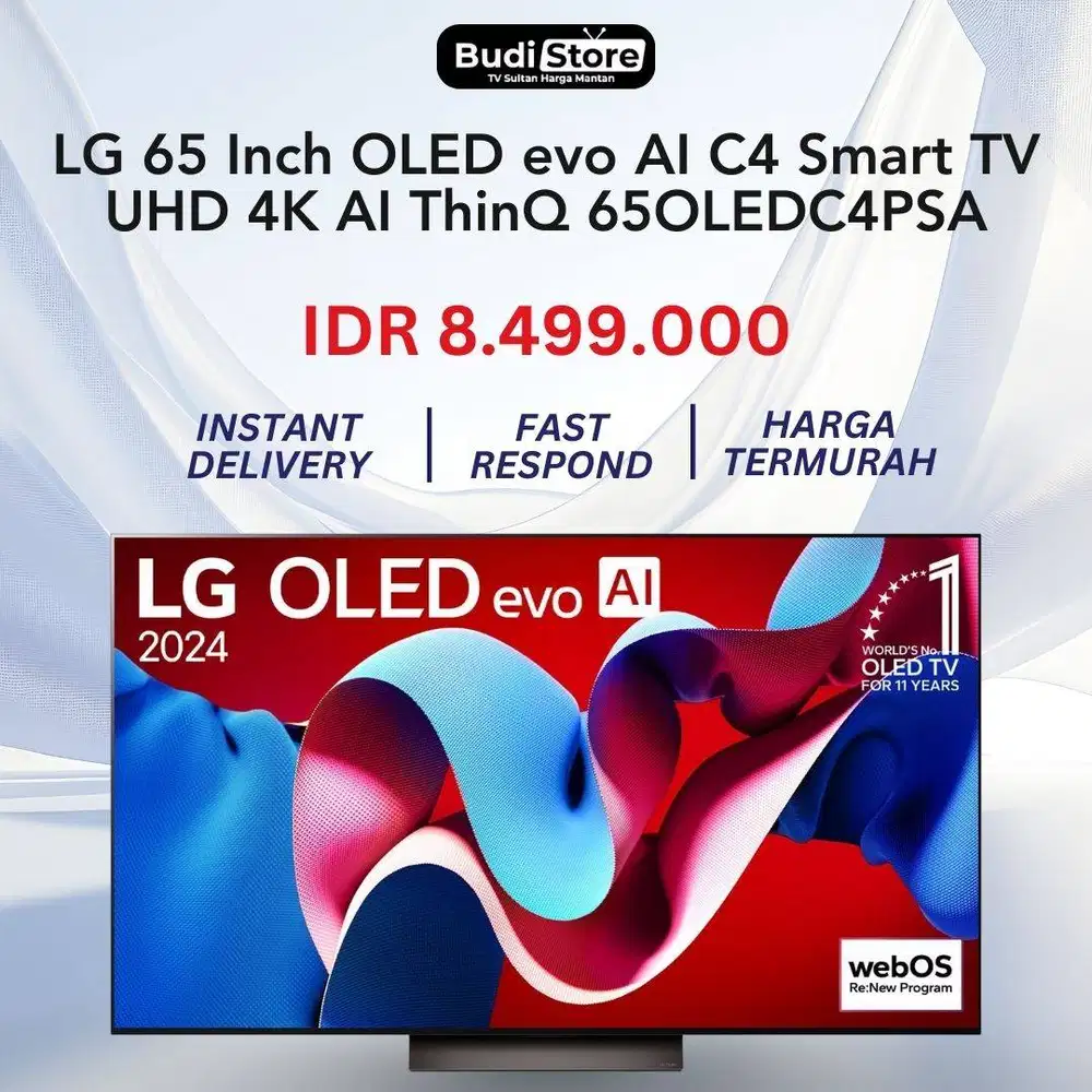LG 65 Inch OLED evo AI C4 Smart TV UHD 4K AI ThinQ 65OLEDC4PSA