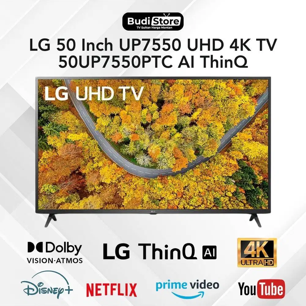 LG 50 Inch UP7550 UHD 4K TV 50UP7550PTC AI ThinQ