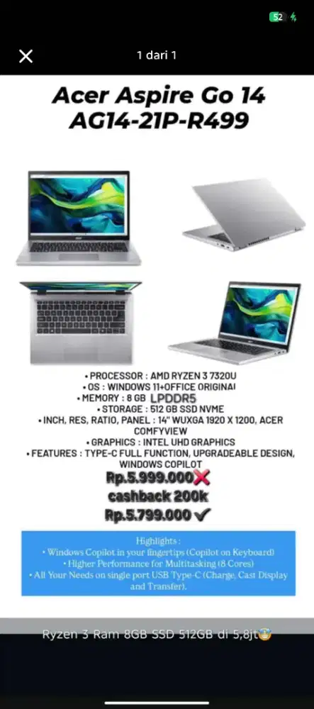 Cicilan laptop amd ryzen 3 bunga rendah hanya ktp