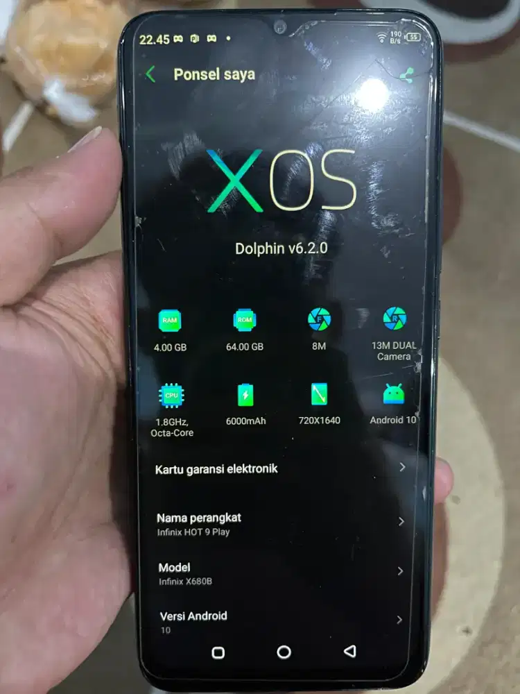 Fs, infinix 9 play ram 4/64 lecet pemakaian