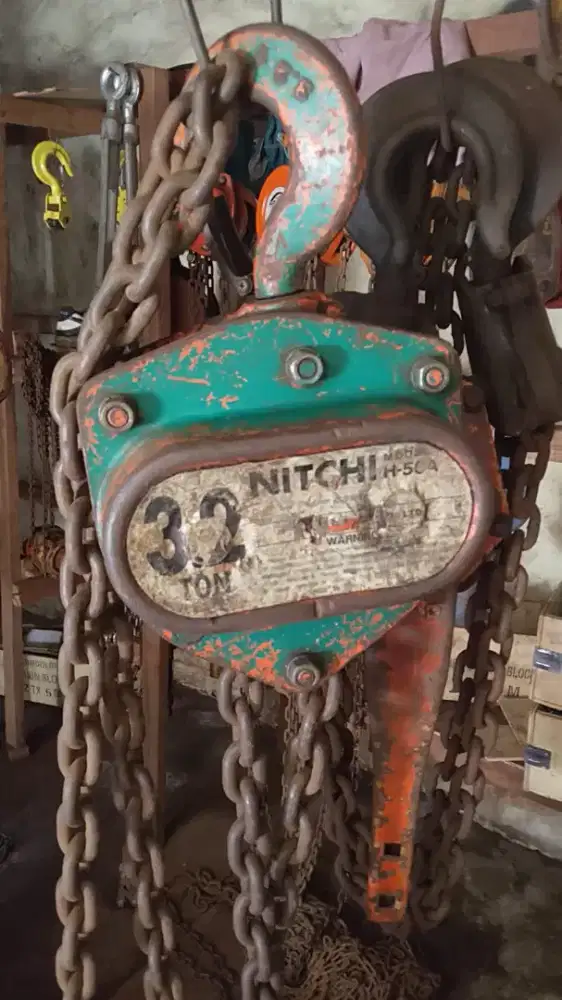 Chain blok nitchi 3,2 ton Japan murah normal