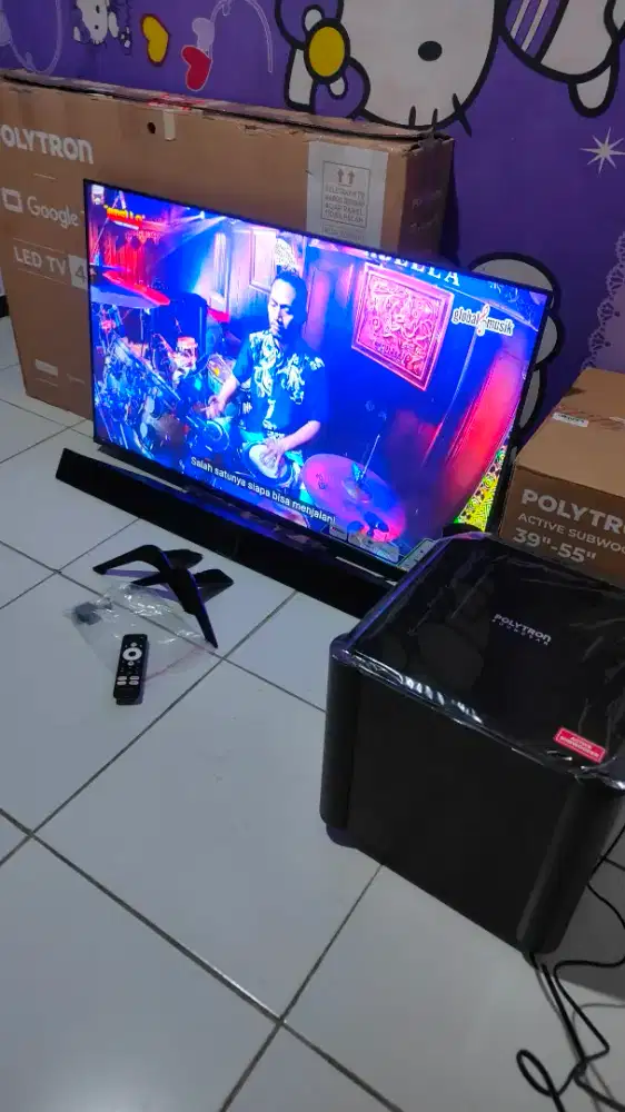 Tv Polytron 43 inci geogle tv subwoofer