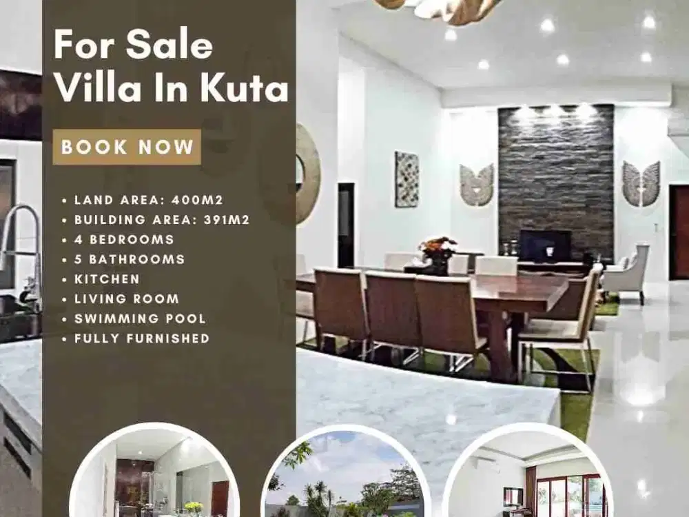 FOR SALE VILLA TROPIS LOKASI DEKAT PANTAI BALANGAN KUTA