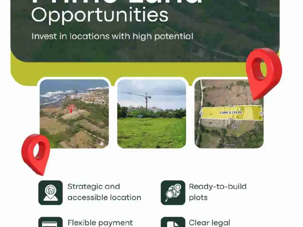 FOR SALE TANAH PREMIUM LOKASI DEKAT PANTAI NYANYI