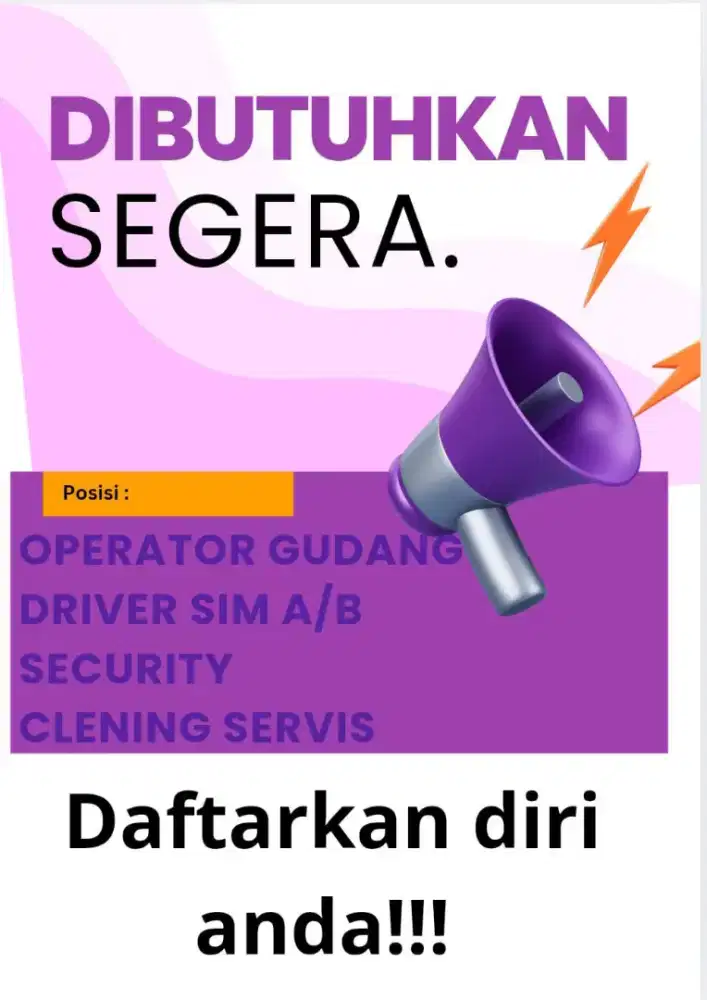 lowogan kerja GUDANG Siap kerja