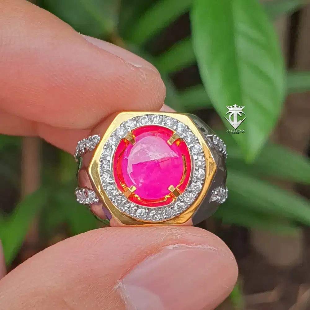 Batu Natural Pinkish Metalic Ruby Burma Myanmar 2.43 Ct Certified