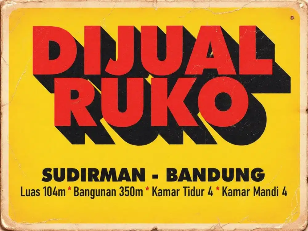 JUAL RUKO 4 LANTAI KAWASAN BISNIS, SUDIRMAN, BANDUNG, JAMIKA, ANDIR,