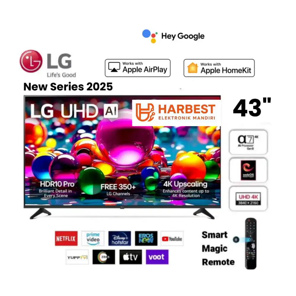 LG UHD AI 4K Smart TV 43 Inch WebOS 43UA7550 Magic Remote AI HDR10 PRO
