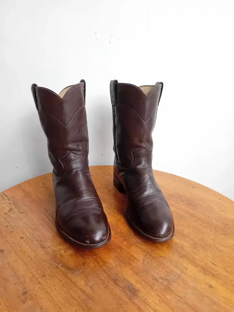 Justin Western Boots Leather 
Made in Usa