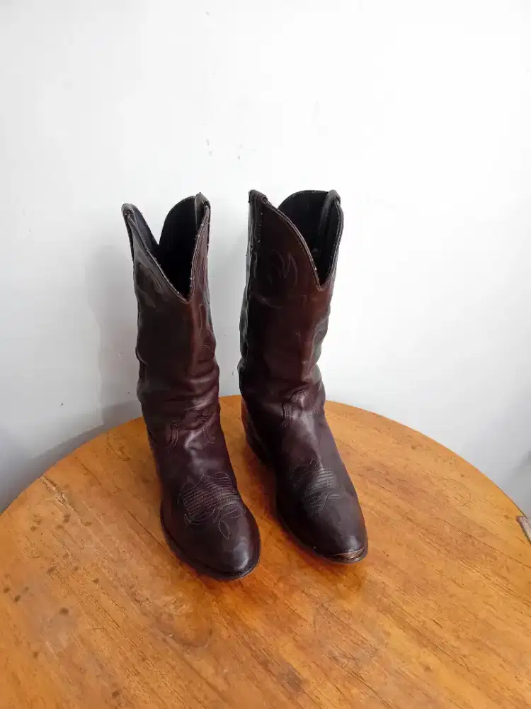 Durango Distressed Burgundy Leather Cowboy Wastren Men's 10 D