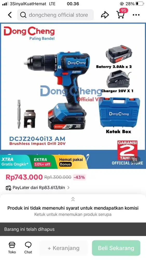 Jual bor dongcheng bekas