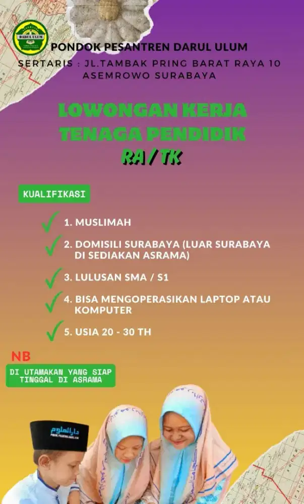 Lowongan guru TK / RA