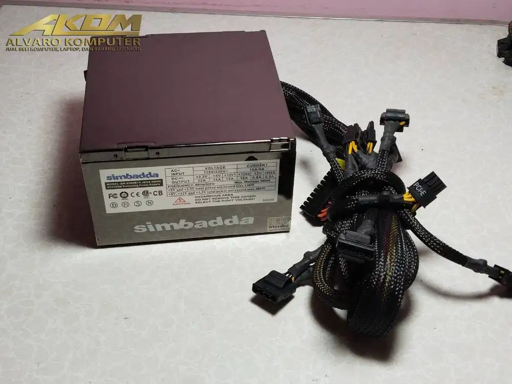 PSU Simbada 500W power supply Model DR-8500BTX 6pin vga 8pin mainboard