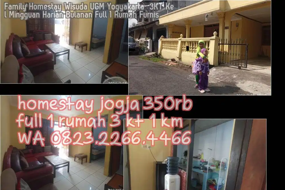 Family Homestay Wisuda UGM Yogyakarta  3KT Kel Mingguan Harian Bulanan