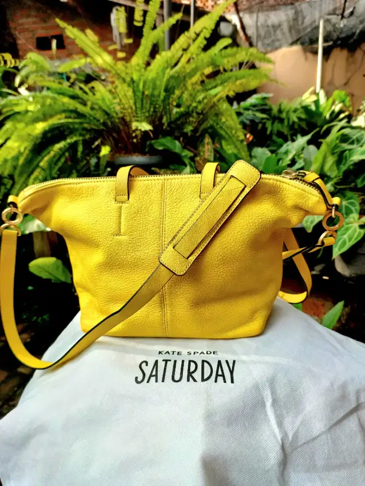 Tas KATE SPADE SATURDAY Satchel 100% Leather Original Like New Lemon