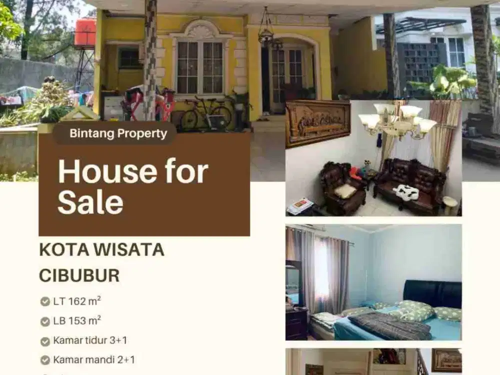DIJUAL RUMAH DI KOTA WISATA CIBUBUR MURAH MASIH NEGO