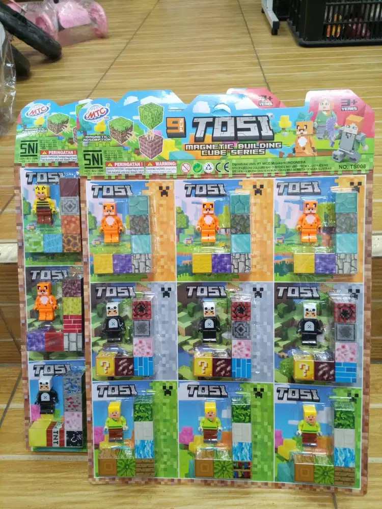 mainan anak lego minecraft magnet