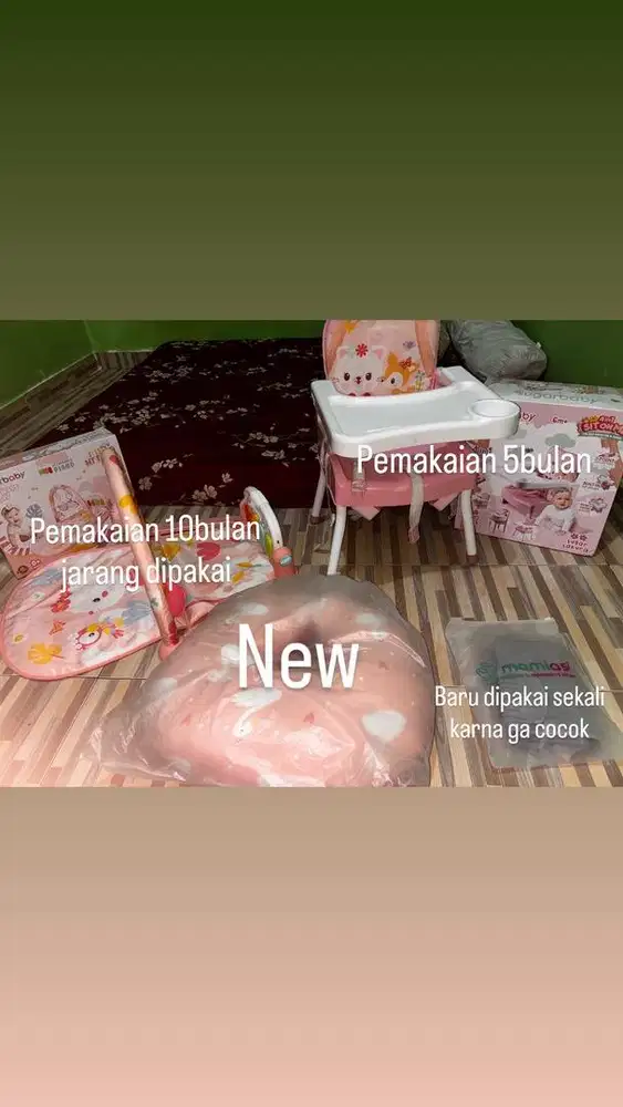 Pl babychair, piano mainan, korset mom asi & bantai menyusui newww